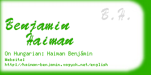 benjamin haiman business card