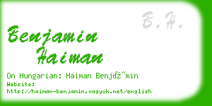 benjamin haiman business card